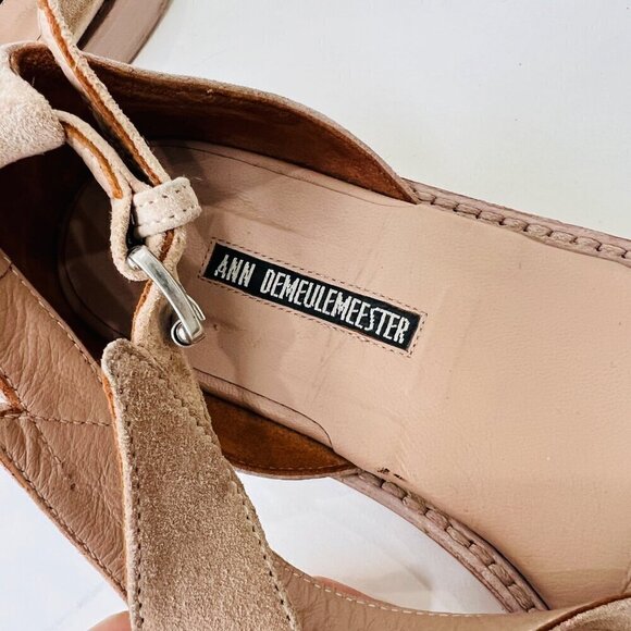 Ann Demeulemeester t-straps suede sandals, Beige, Size 9/9.5” - Picture 5 of 14